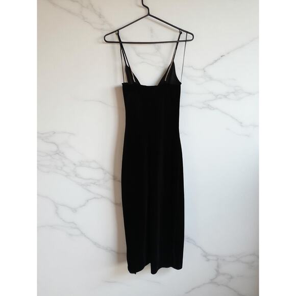Zara Festive Days Black Velvet Rhinestone Strap Dress - S - Picture 4 of 7